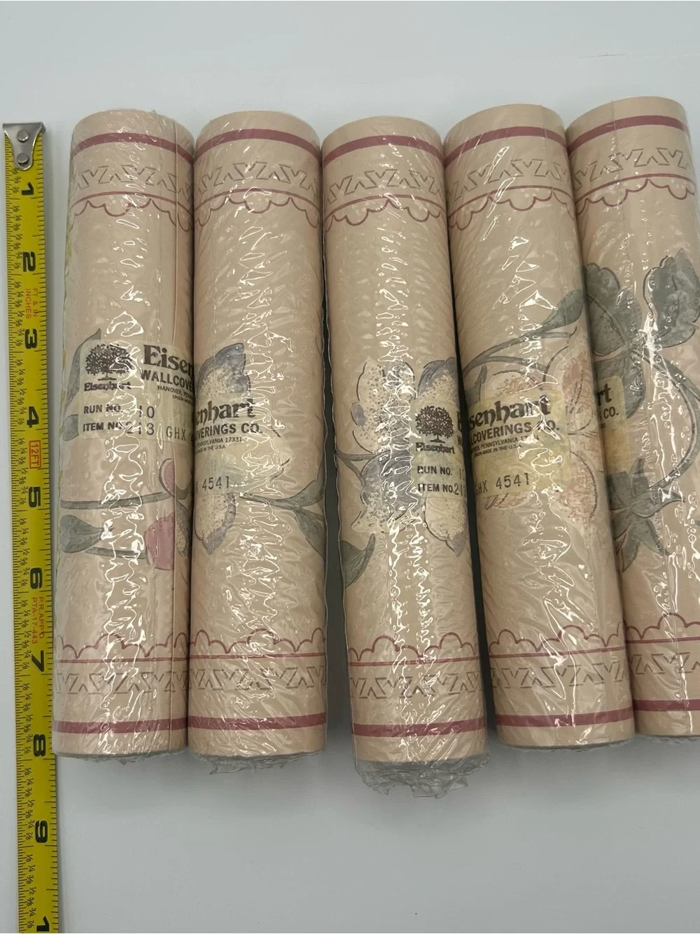 Lot of 5 Vtg 80s Floral Wallpaper Border 7.25” Grandmacore Cottagecore Eisenhart
